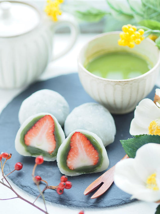 Matcha ganache filled strawberry daifuku
