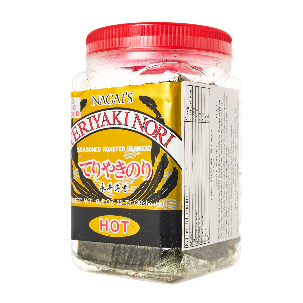 Nagai Teriyaki Nori Seasoned Roasted Seaweed, Hot - 2