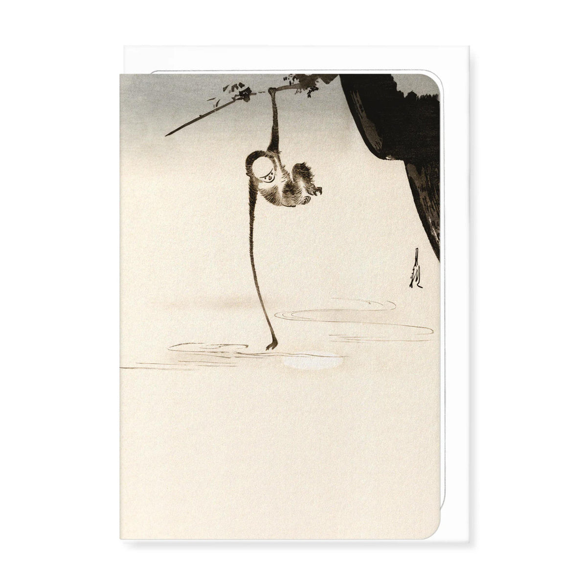 Monkey and moon by gekko greeting card