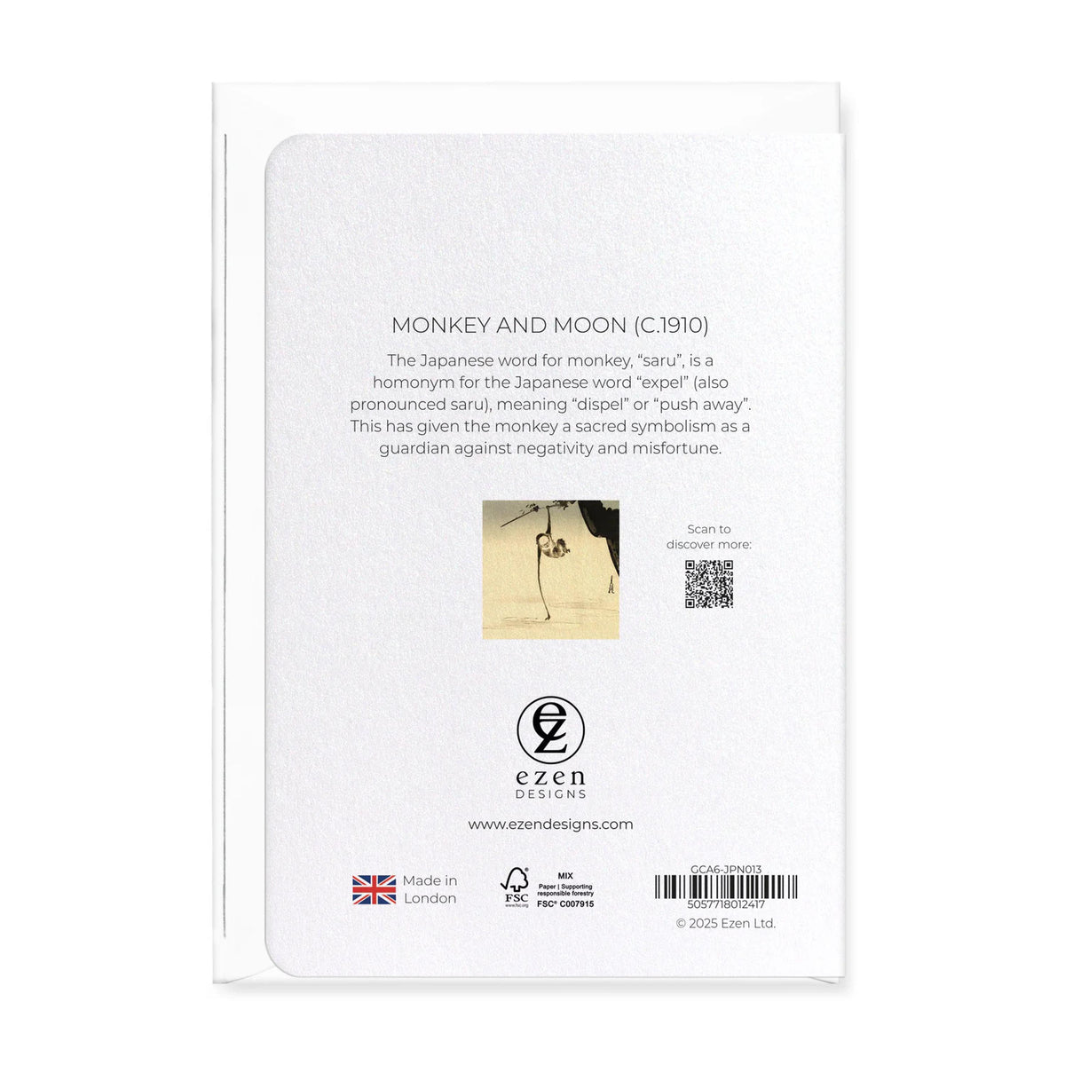 Monkey and Moon by Gekko Greeting Card