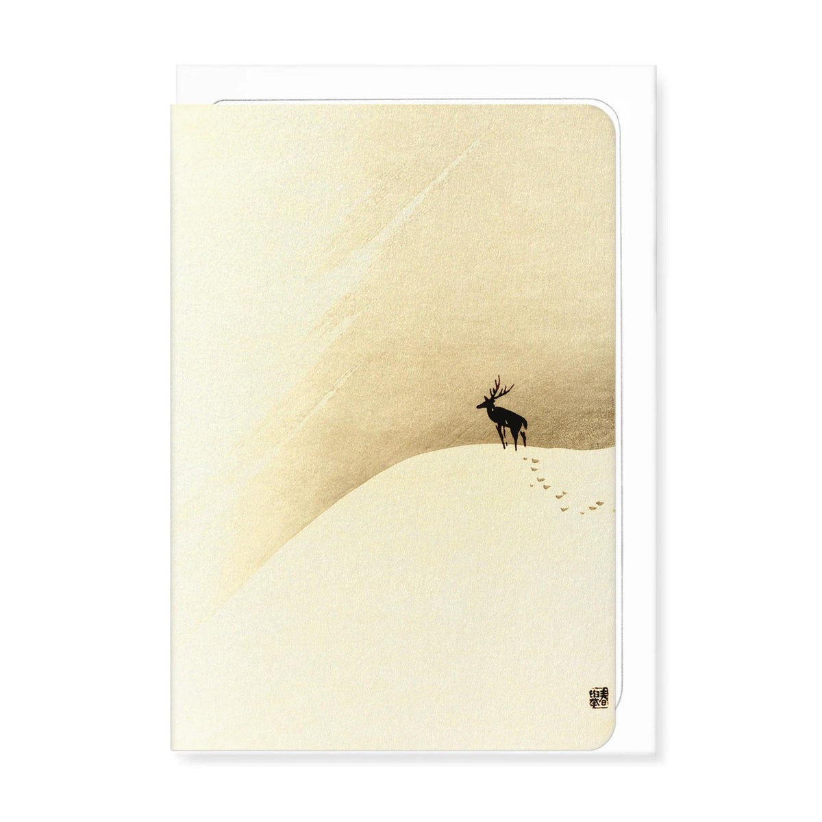 Deer on mountain greeting card