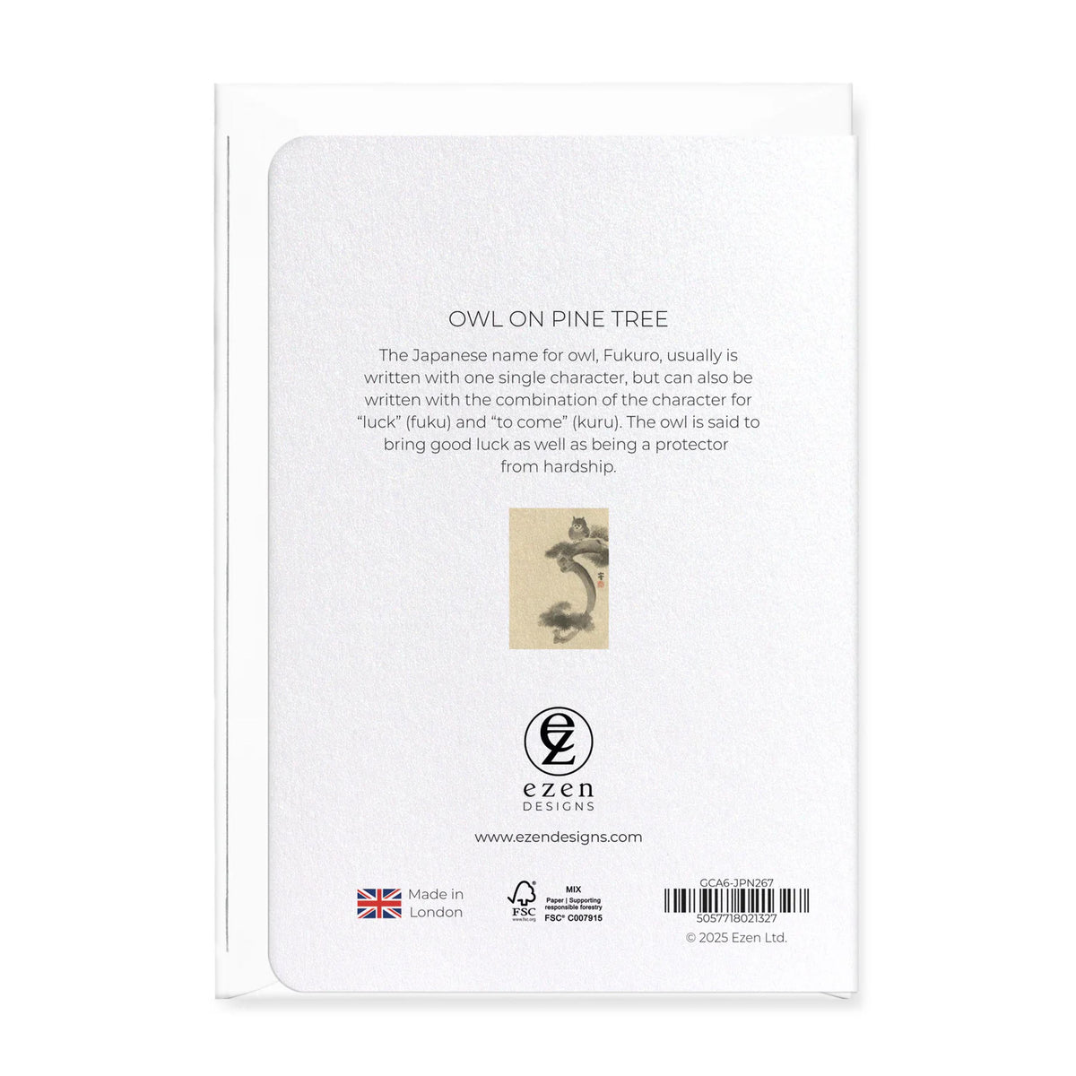 Owl on Pine Tree Greeting Card