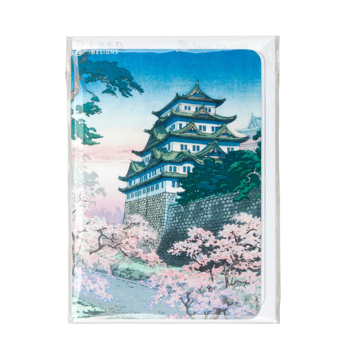 Nagoya castle in the spring greeting card