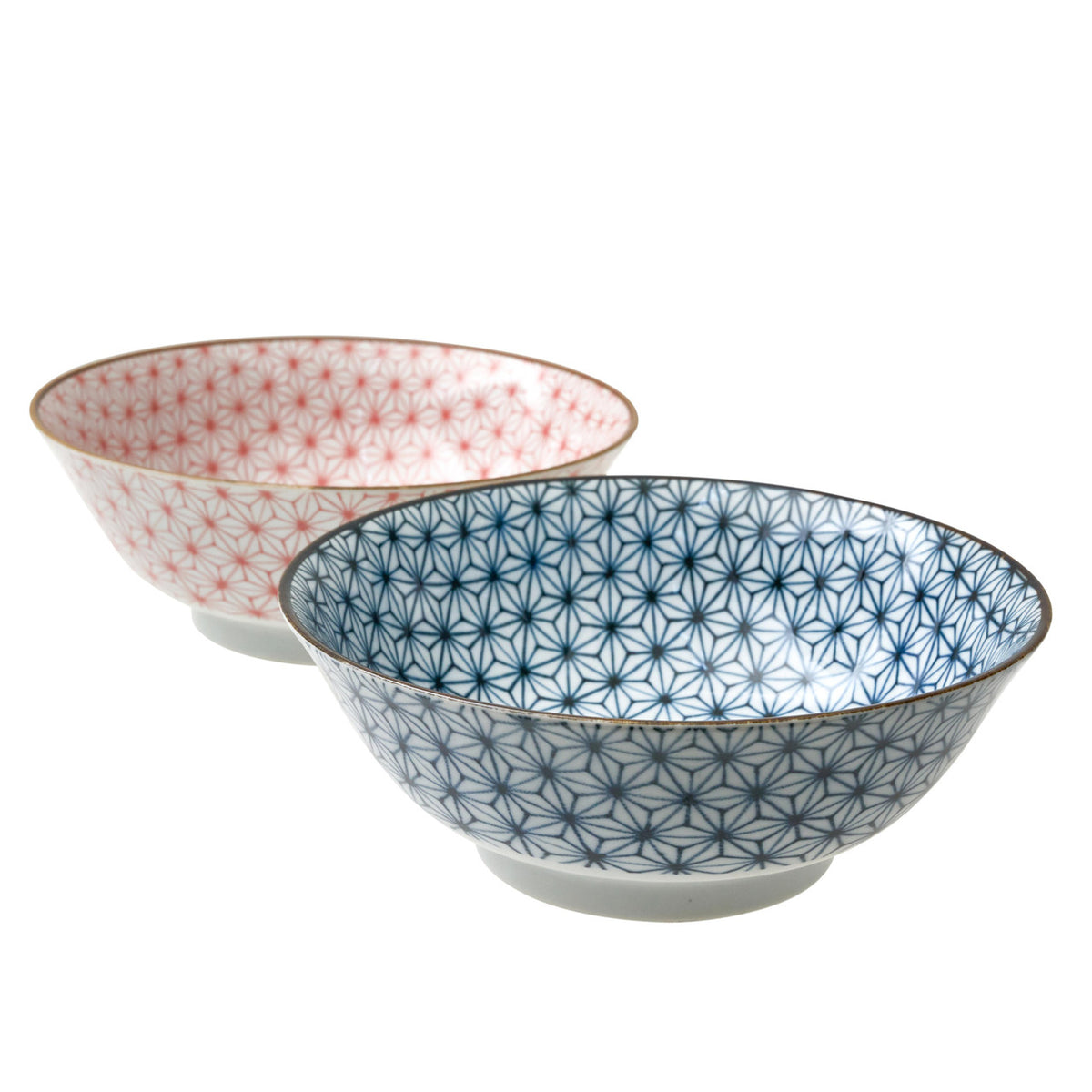 Yamata seiho ceramic couples ramen bowl set with renge spoons