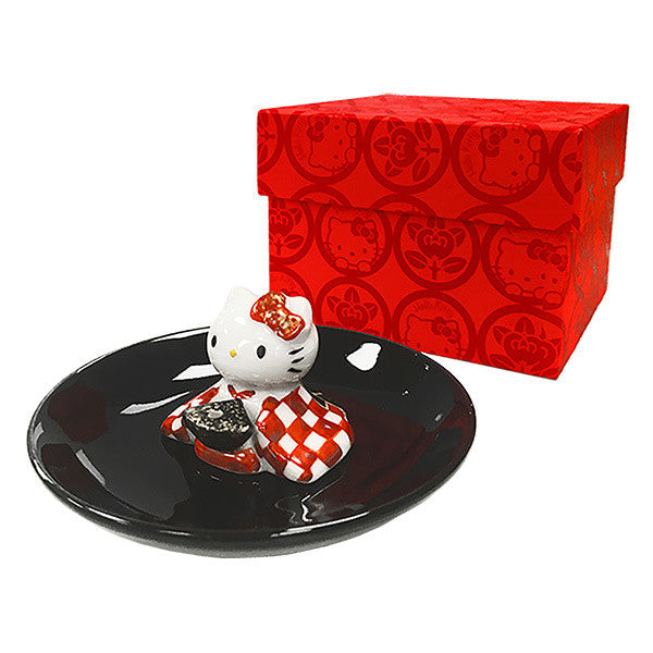 Sanrio hello kitty tachikichi ceramic traditional incense holder red