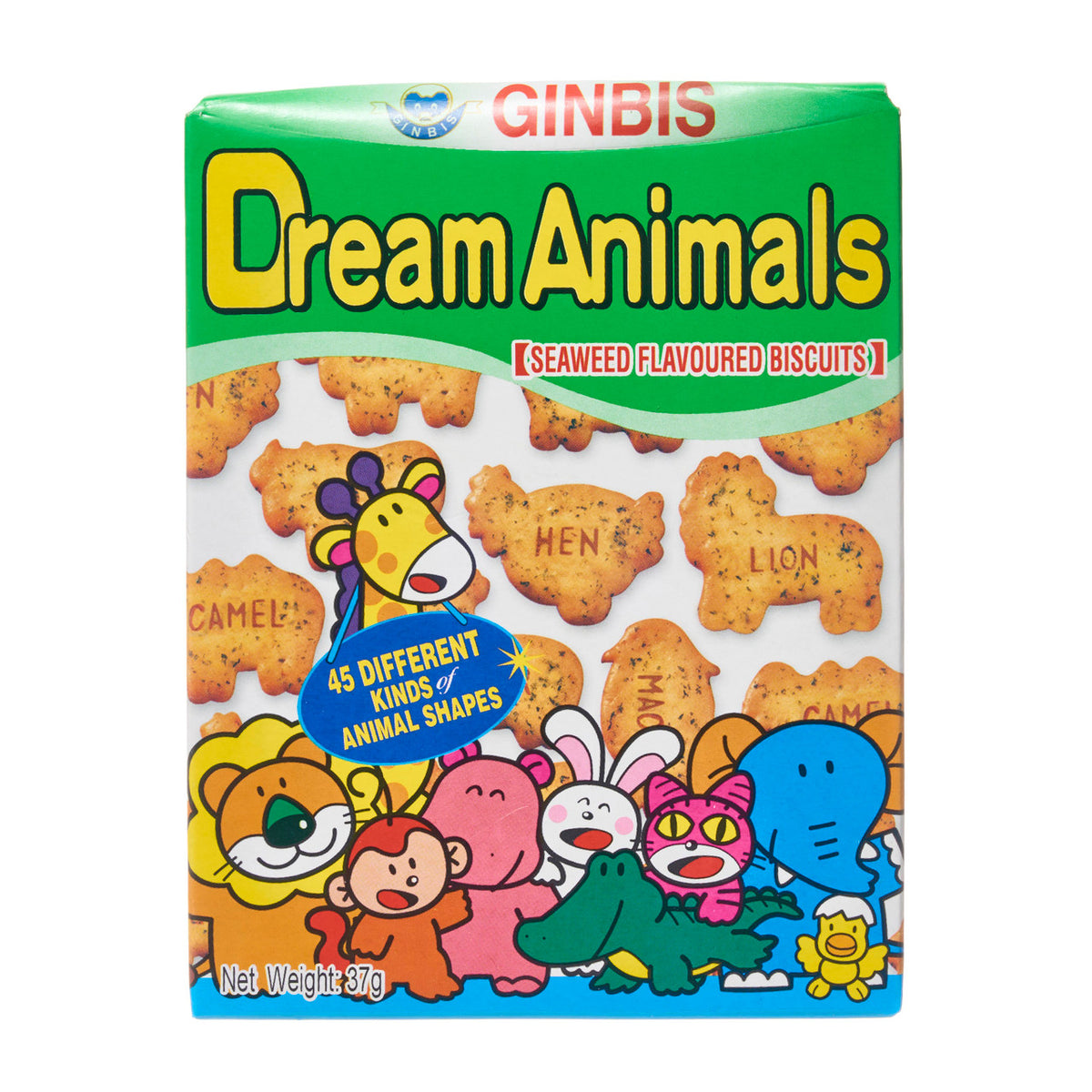 Ginbis dream animals seaweed flavoured biscuits