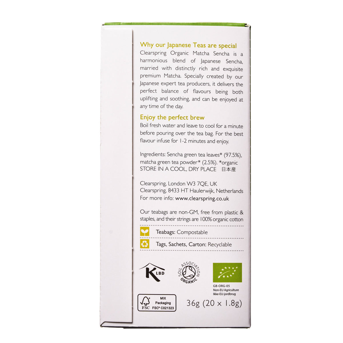 Clearspring Organic Matcha Sencha Green Tea