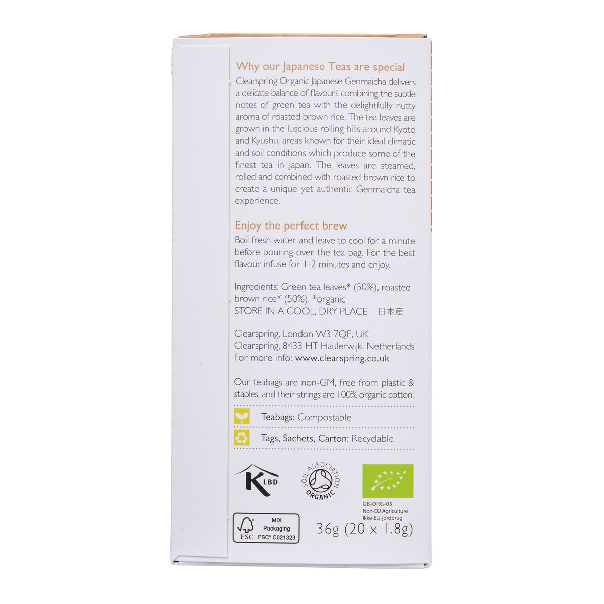 Clearspring Organic Genmaicha Brown Rice Green Tea