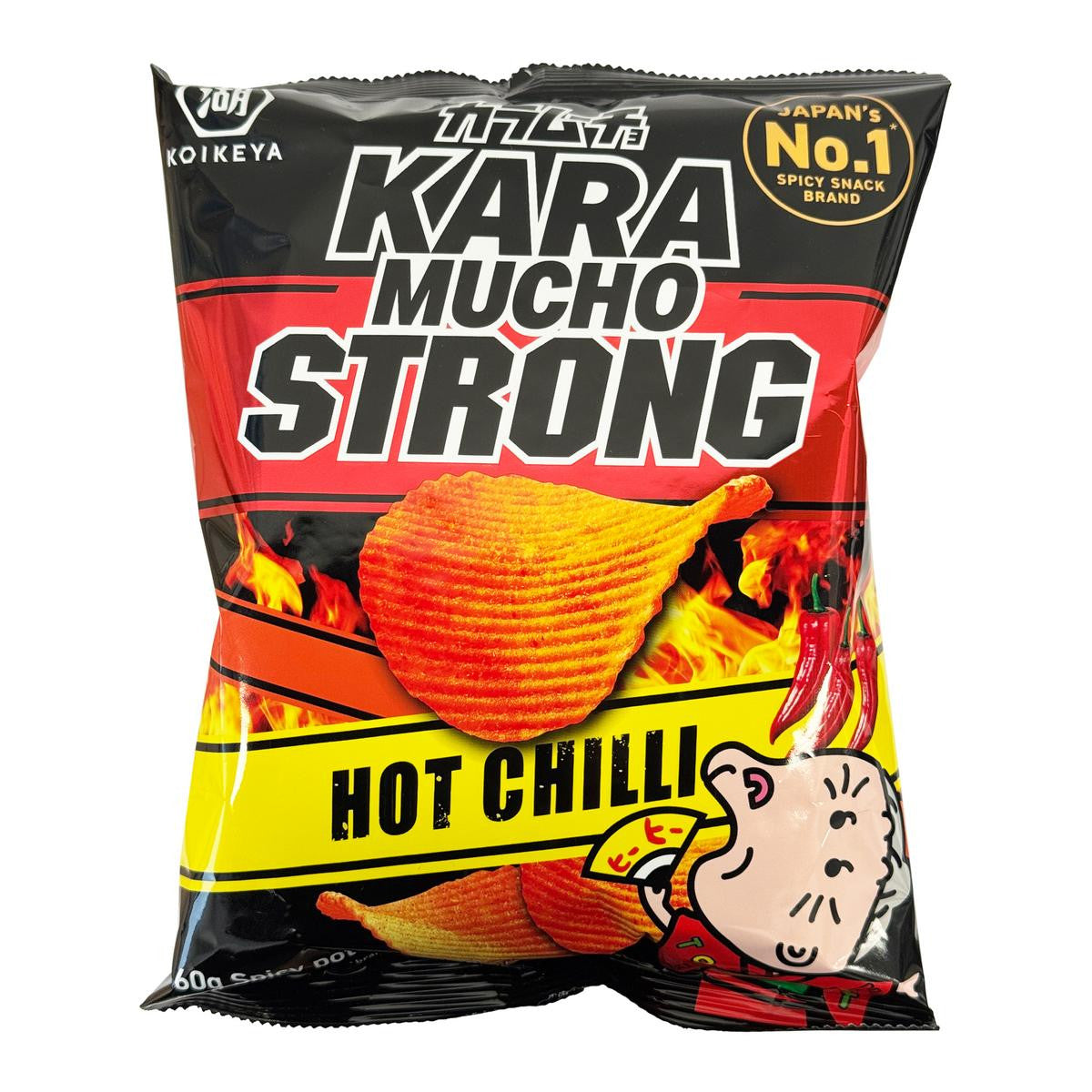 Koikeya karamucho ridged hot chilli pepper flavoured crisps