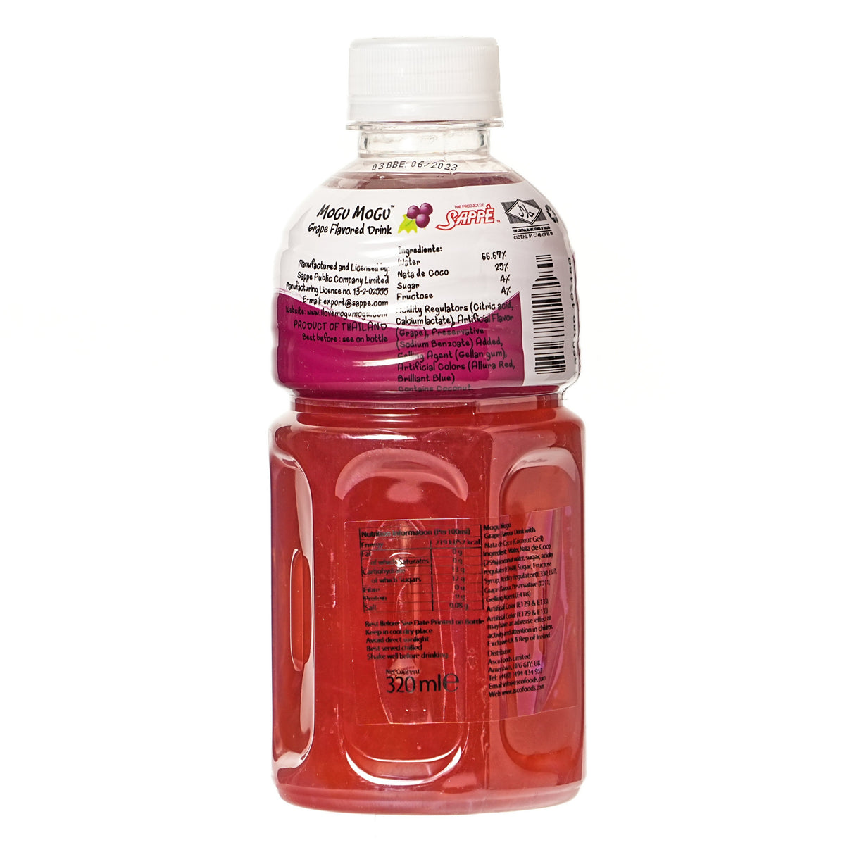 Sappe Mogu Mogu Grape Flavoured Drink with Nata de Coco