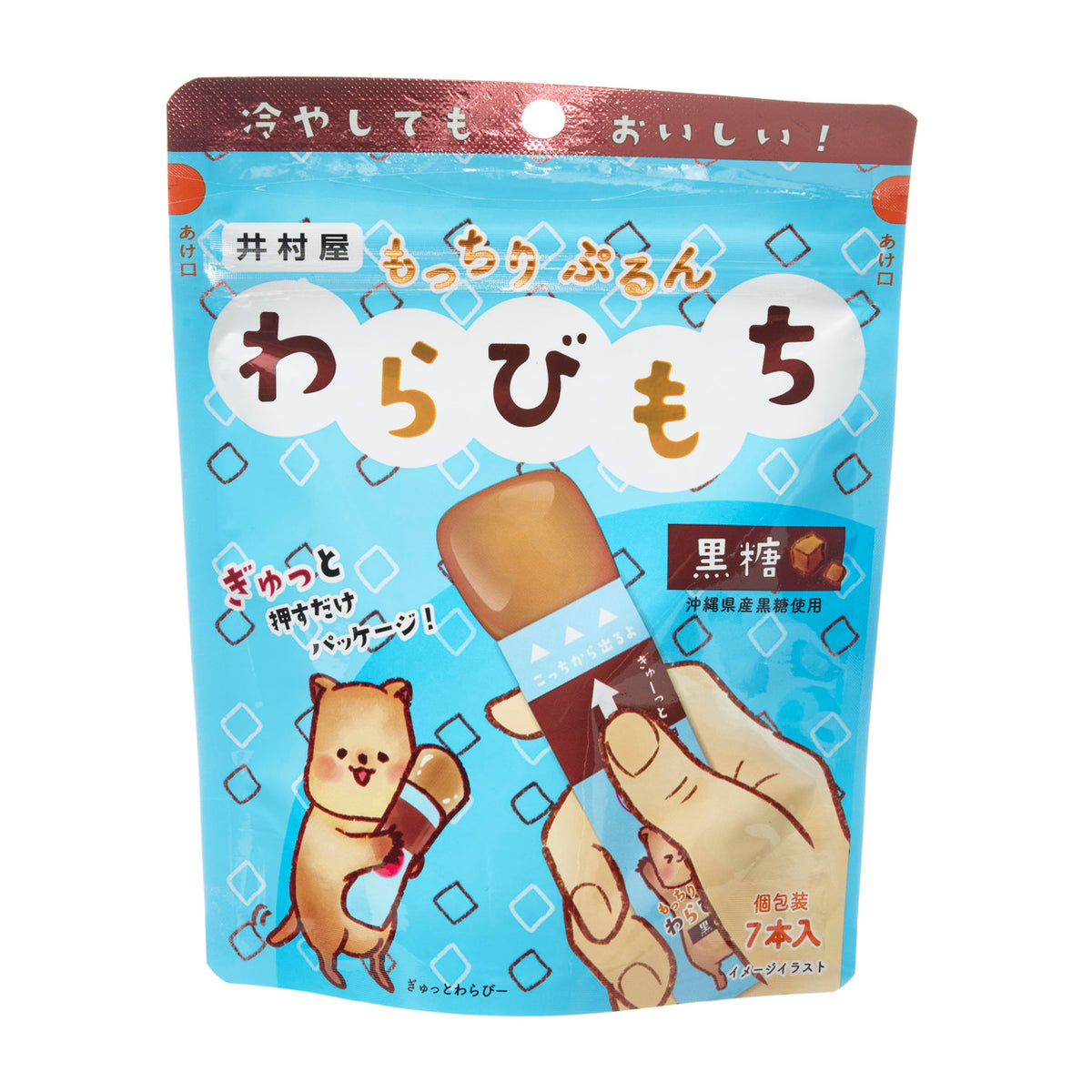 Imuraya squeezable warabi mochi sweets brown sugar mocchiri purun warabi mochi kokuto
