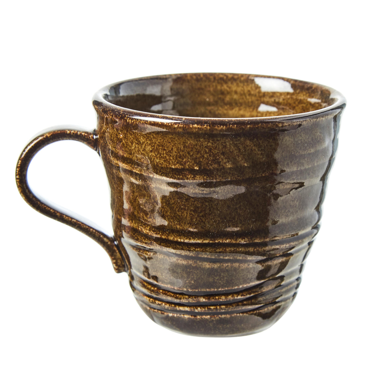 Ceramic Oribe Ware Uzushiohime Mug - Whirling Tides Pattern