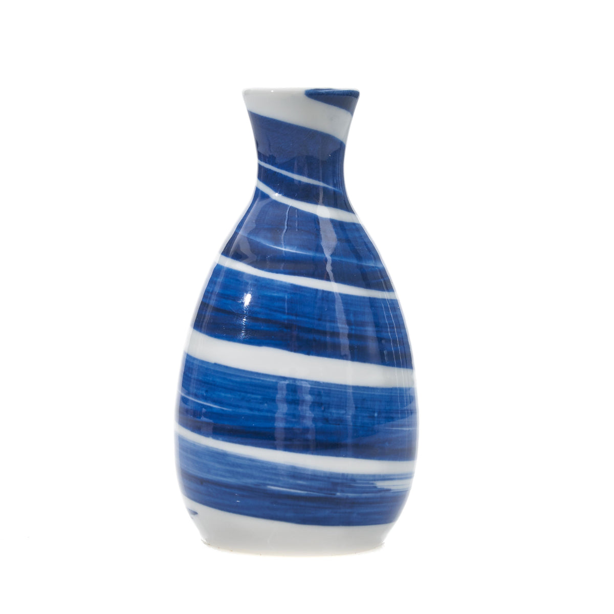 Ceramic Gosu Uzumaki Tokkuri Sake Bottle - Blue Swirl Pattern