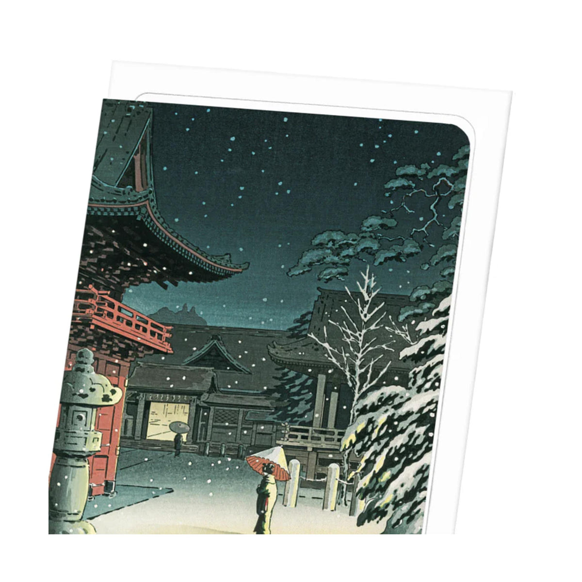Nezu Shrine in Snow Greeting Card - 2