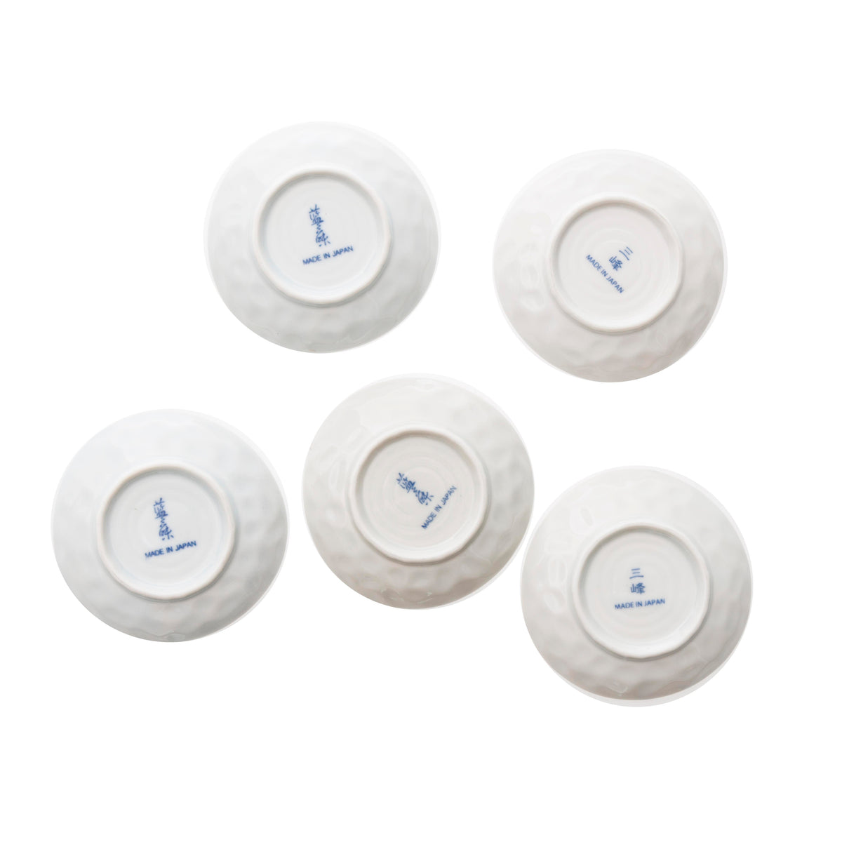 Ceramic Aizome Soy Sauce Dish Set - Navy And White, Traditional Glaze Patterns - 3