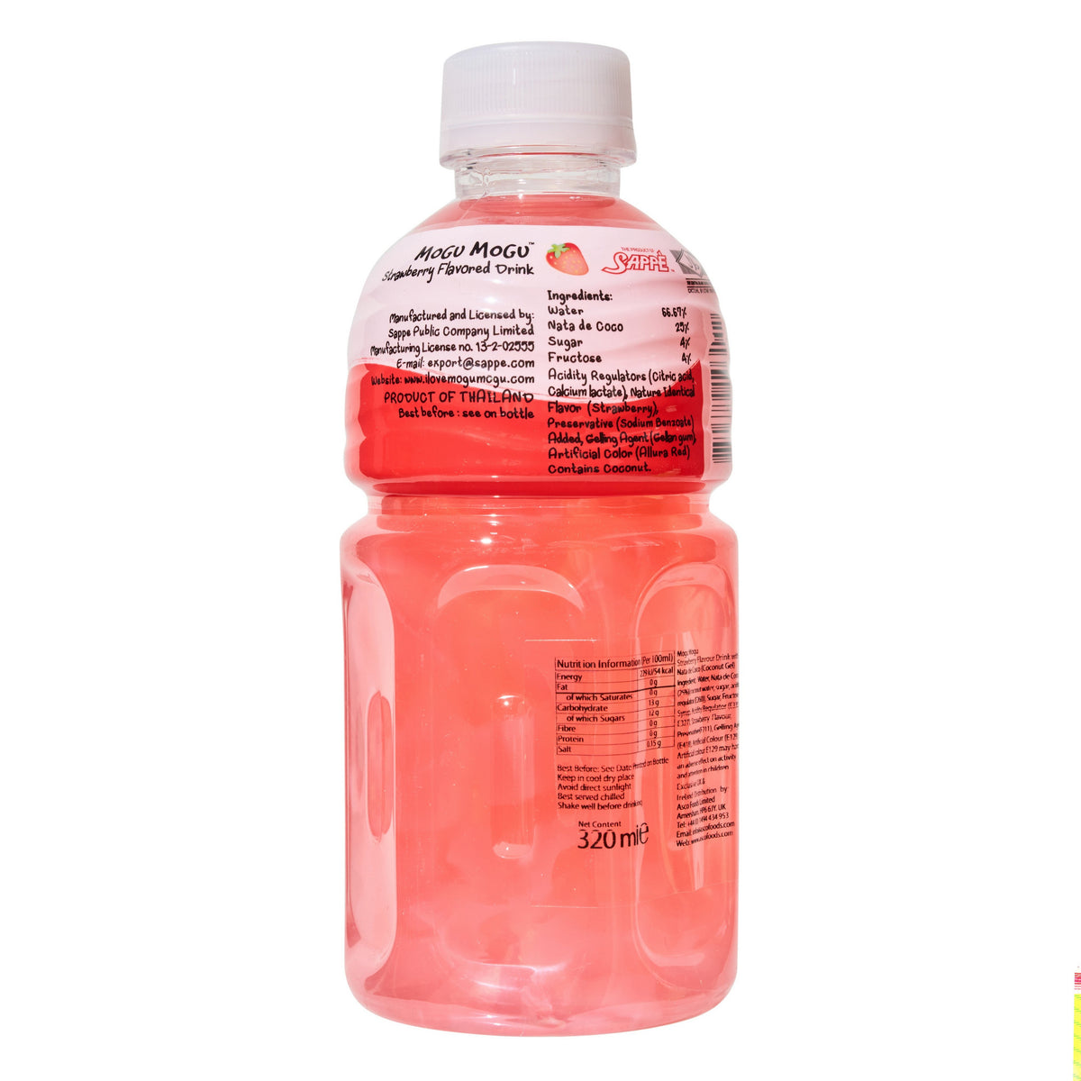Sappe Mogu Mogu Strawberry Flavoured Drink with Nata de Coco