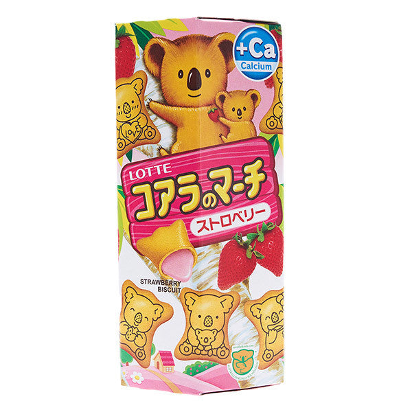 Lotte koalas march strawberry cream filled biscuits