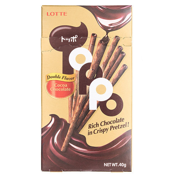 Lotte toppo double chocolate filled pretzel sticks