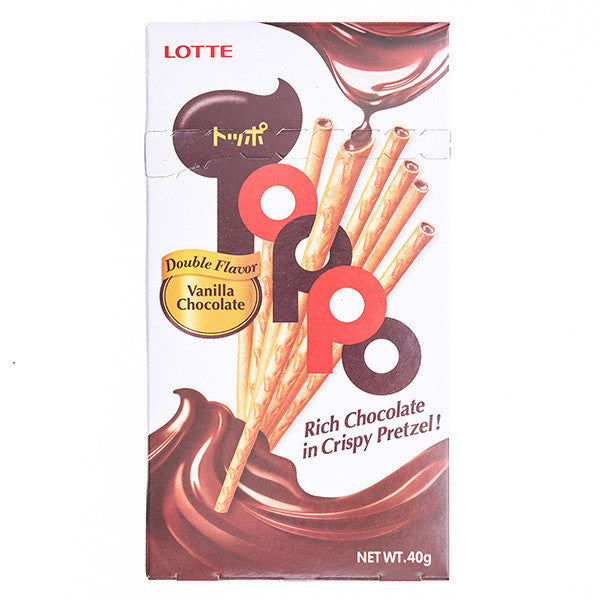 Lotte toppo vanilla chocolate filled pretzel sticks