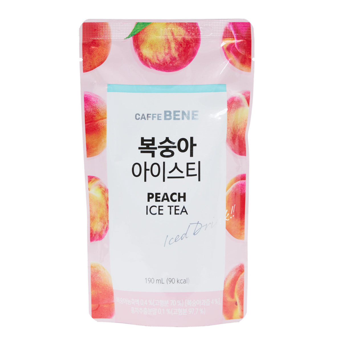 Woongjin caffe bene peach ice tea pouch drink