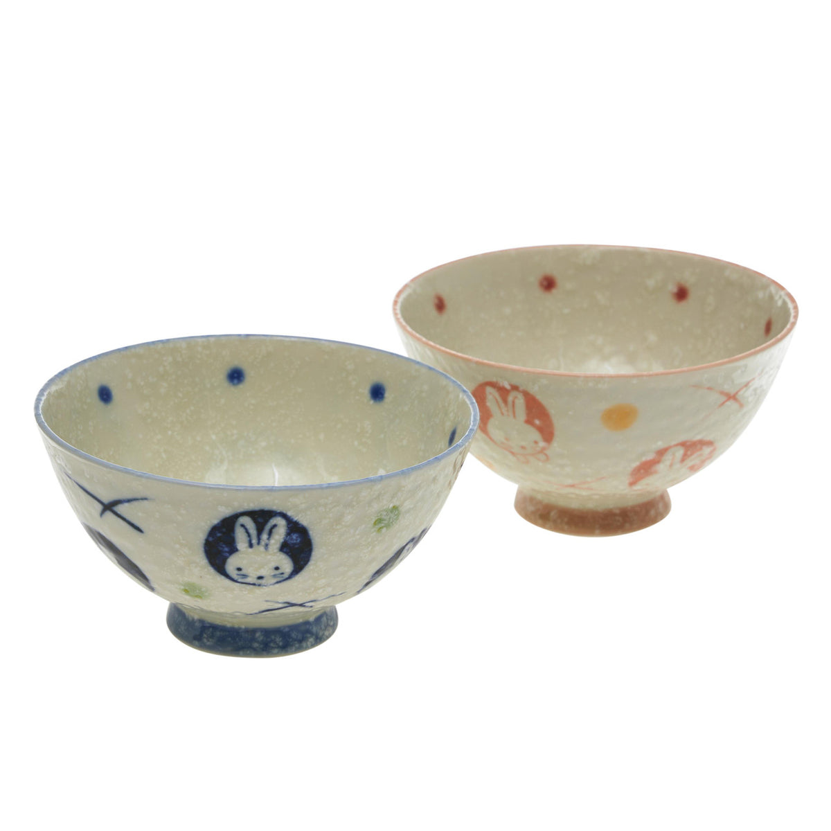 Yamata seiho ceramic rice bowl set marumon rabbit design
