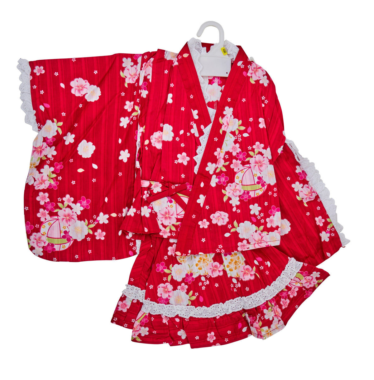 Girls' Yukata dress 2-piece set for 100cm tall