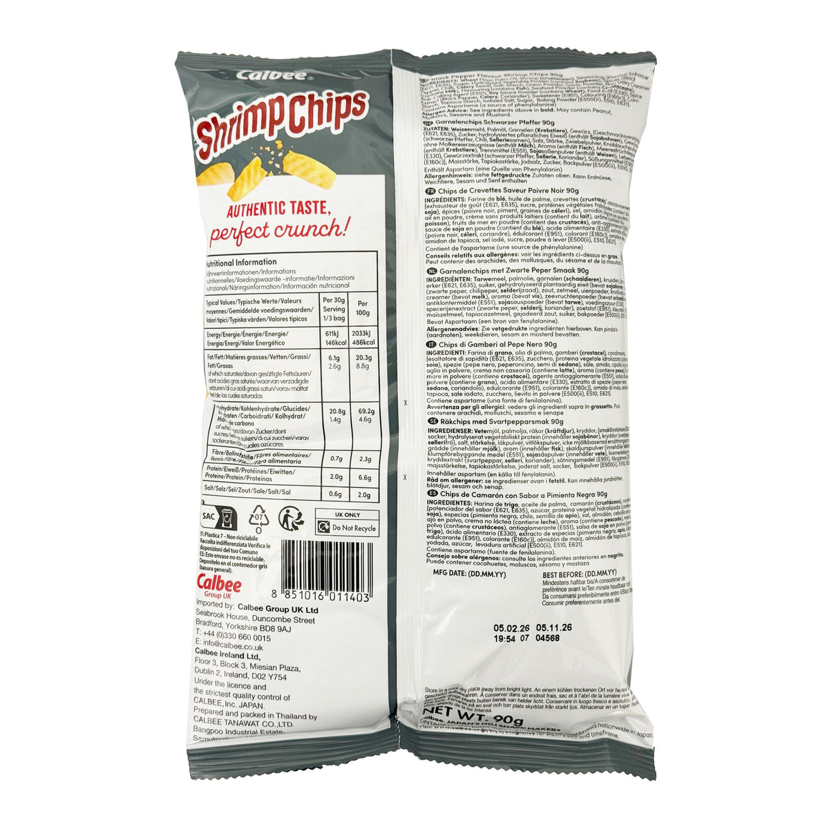 Calbee Black Pepper Flavoured Prawn Crackers