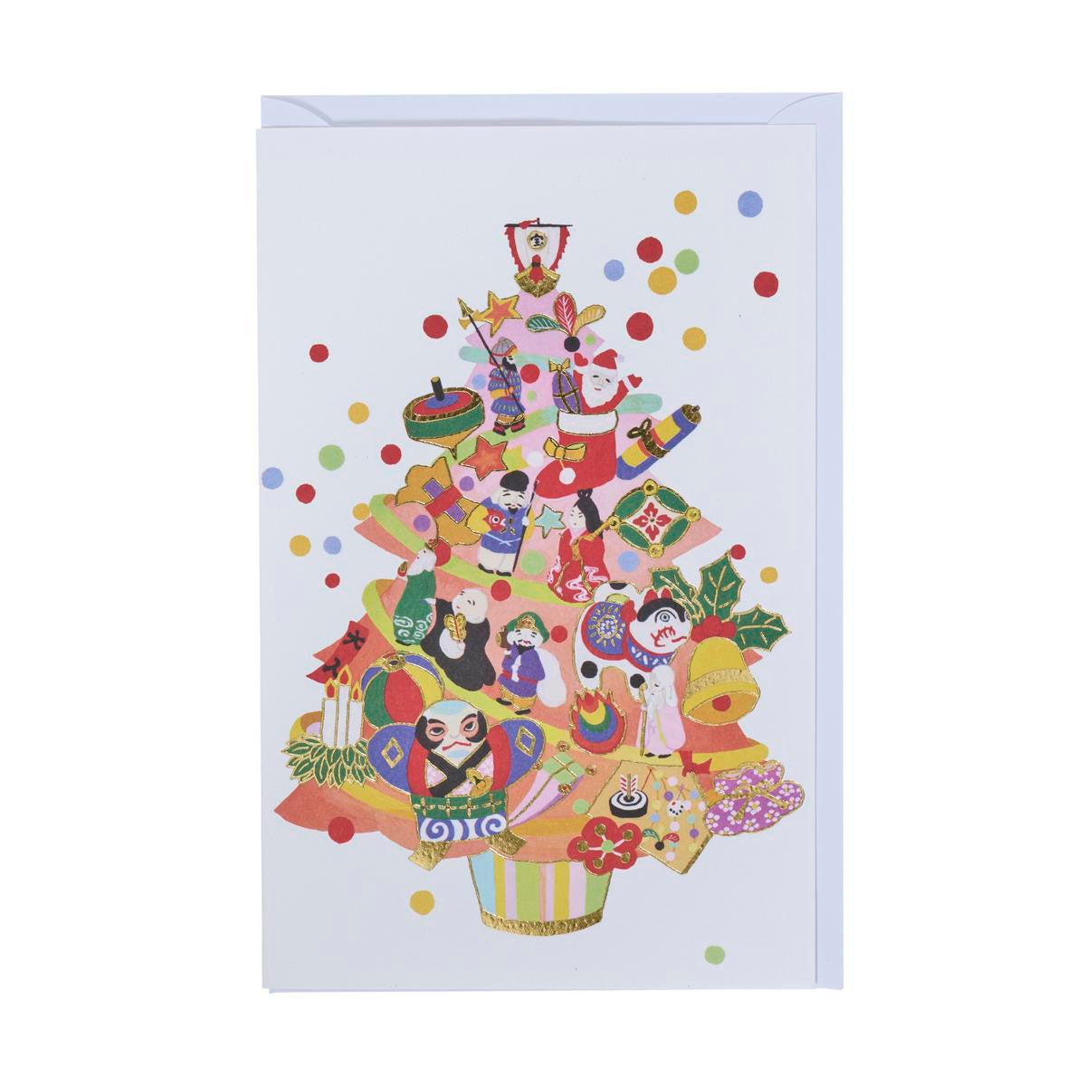 Fukuiasahido japanese style christmas tree card gold foil stamping