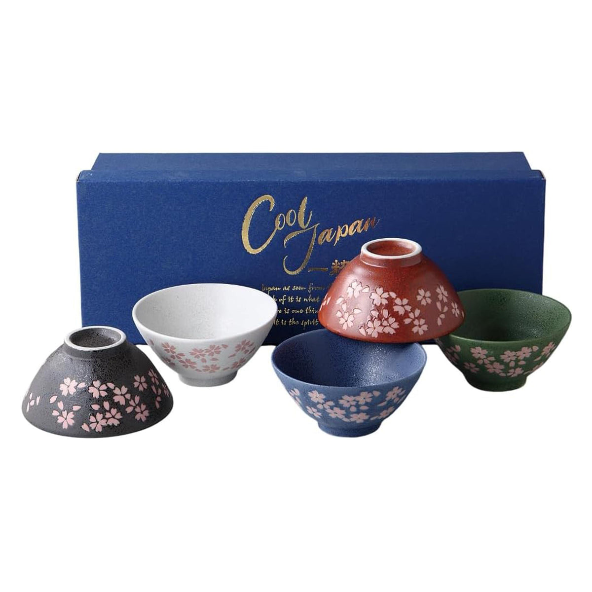 Yamata Seiho Heisei Sakura Ceramic Rice Bowl Set