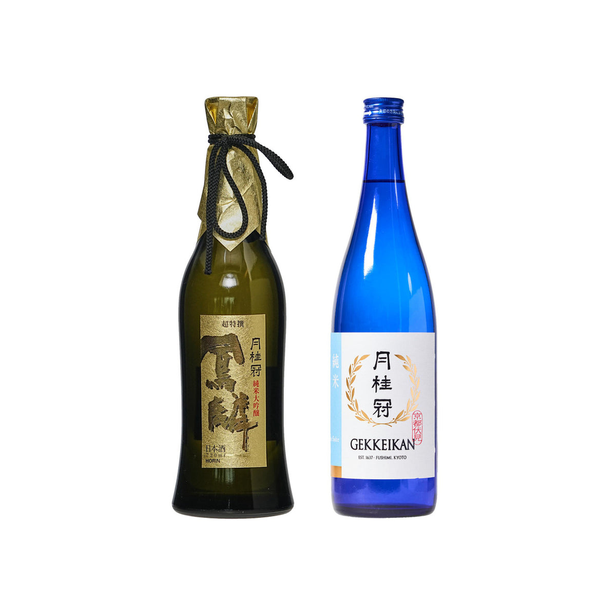 Gekkeikan horin junmai daiginjo and modern sake junmai set 2x 720 ml