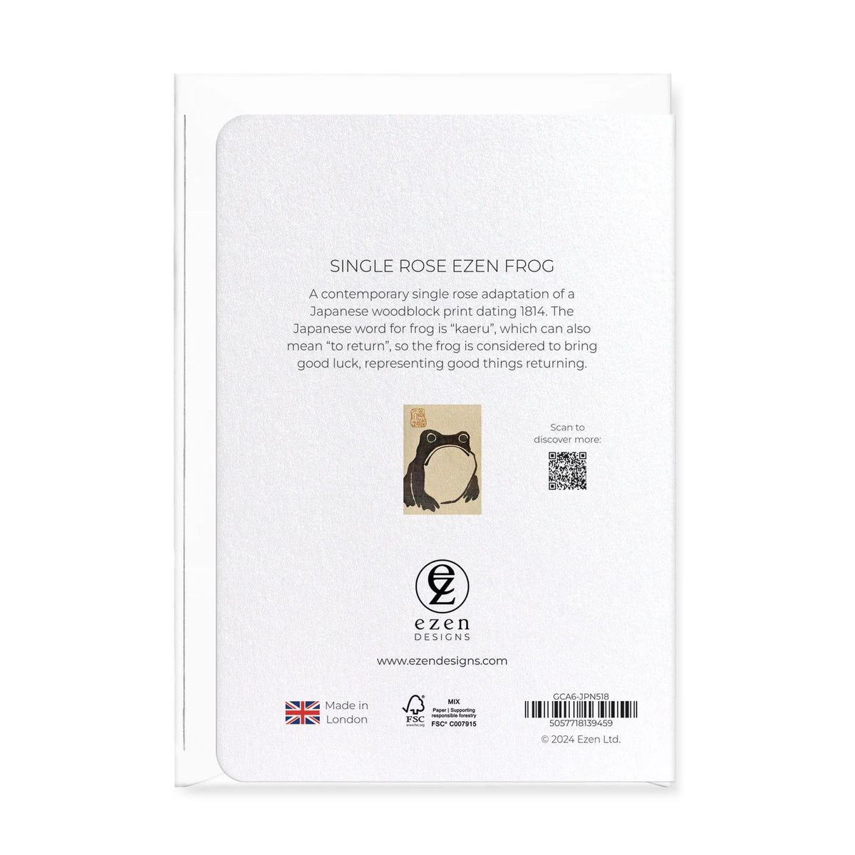 Single Rose Ezen Frog Greeting Card