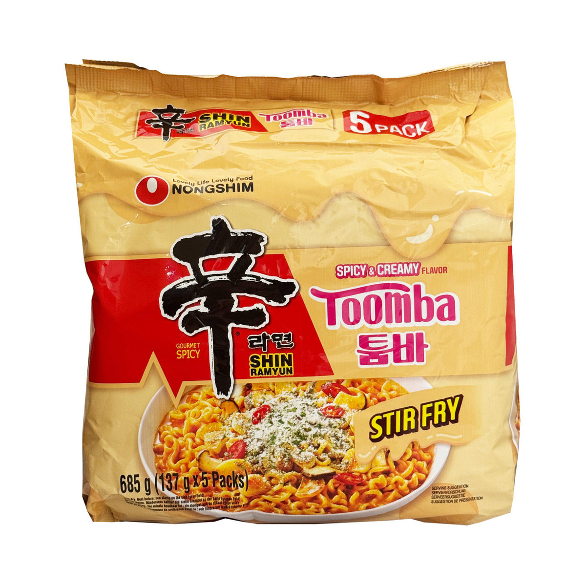 Nong shim shin ramyun toomba spicy creamy stir fry noodles