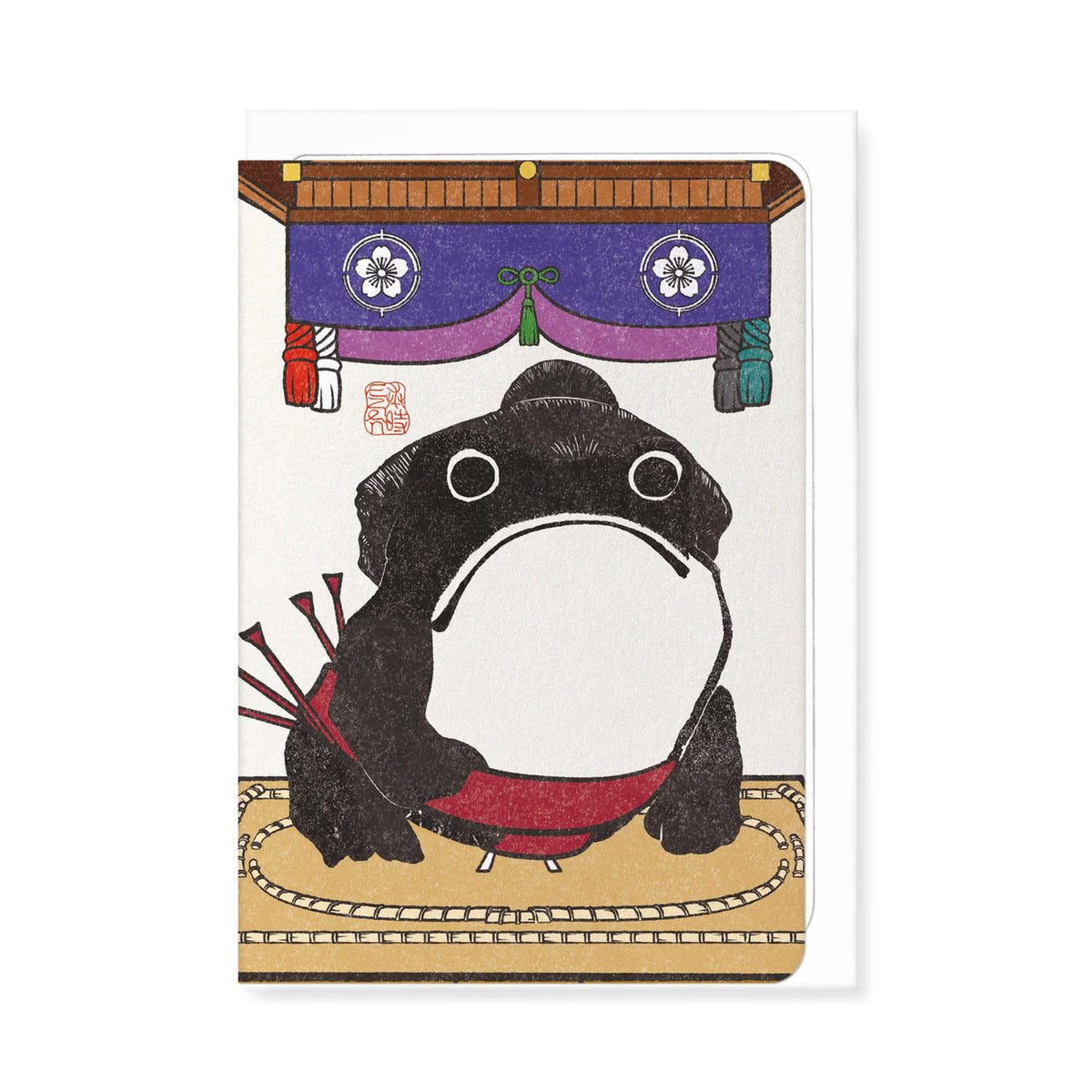 Sumo wrestler ezen frog greeting card