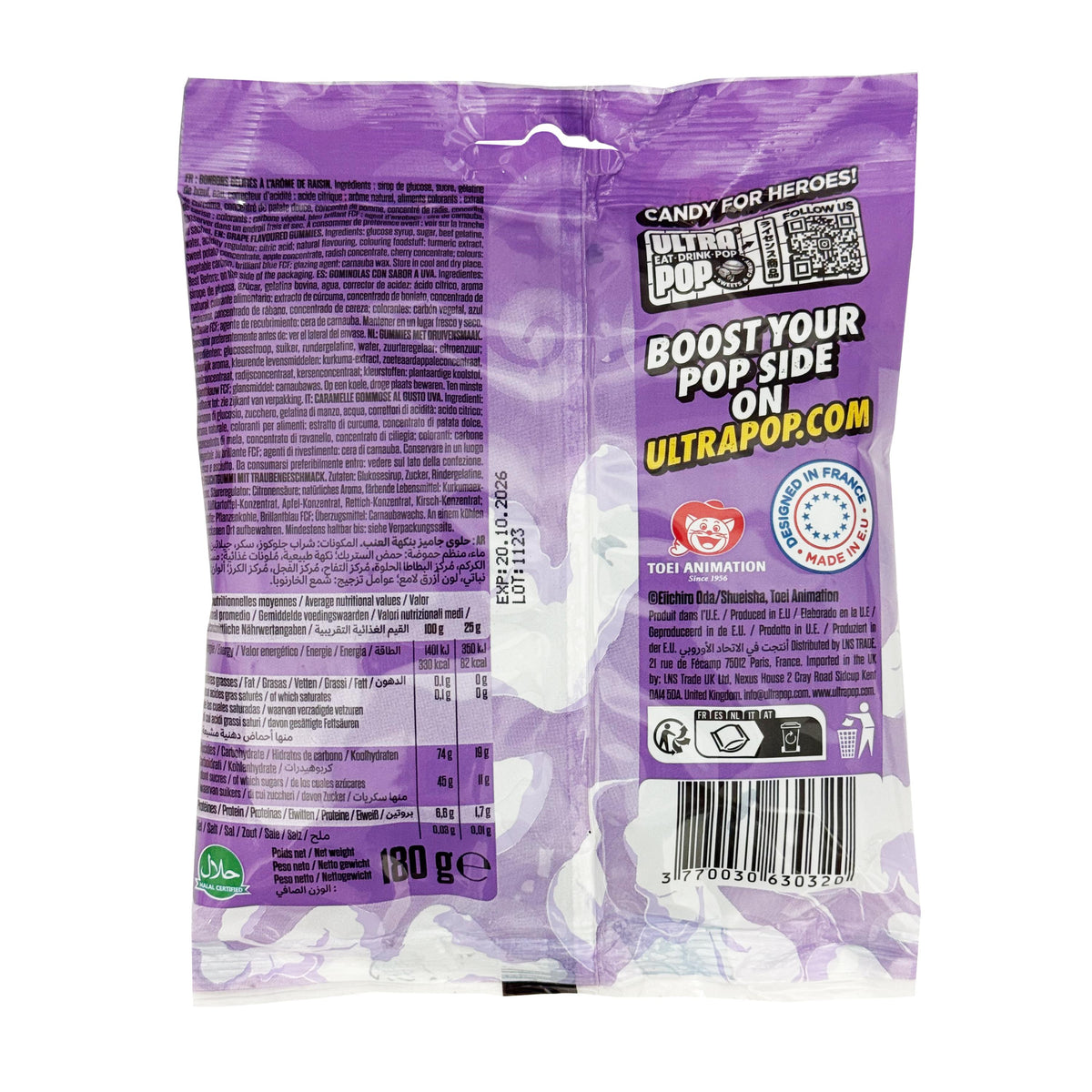 One Piece Ultra Pop Gumisan Luffy Grape Flavoured Gummy Candy