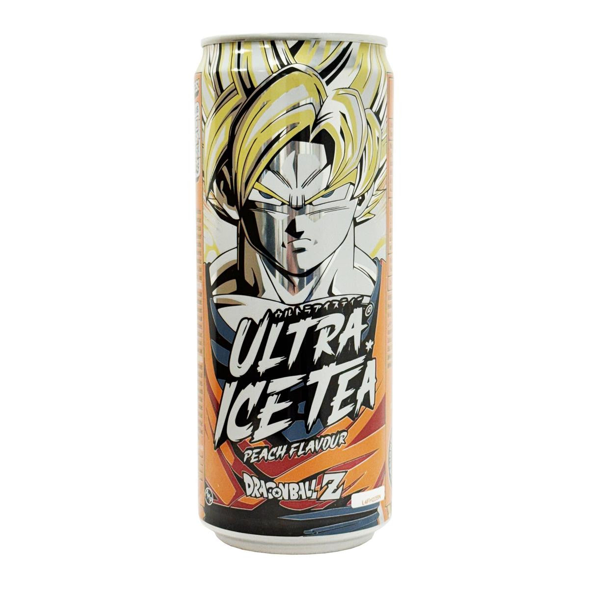 Dragon ball z ultra ice tea can peach flavour goku