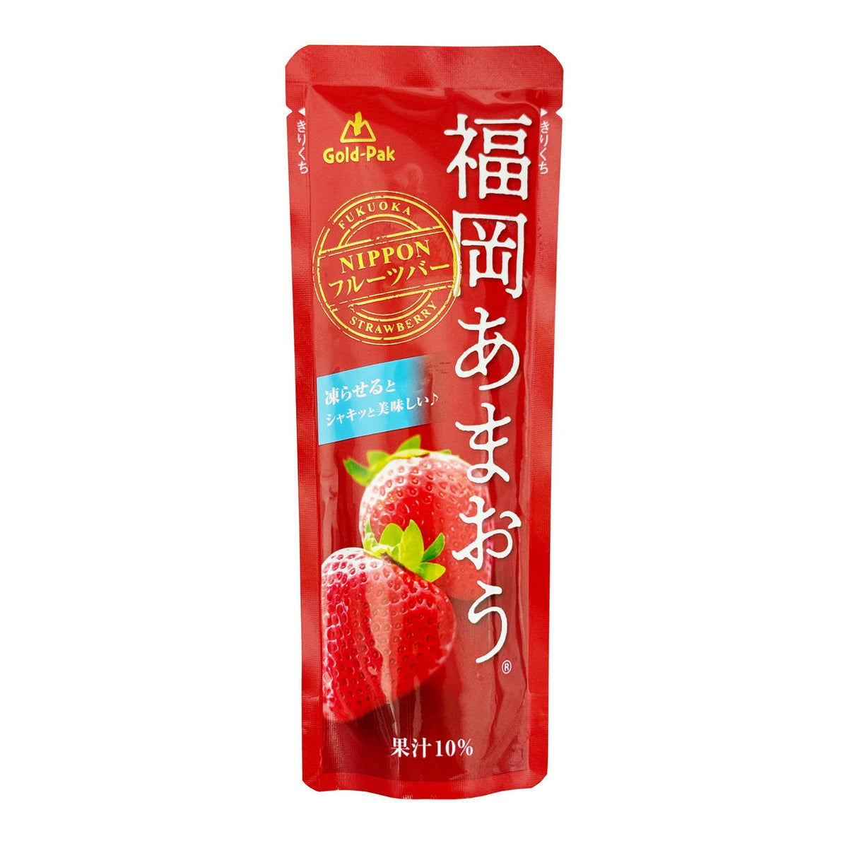 Gold pak fukuoka amaou strawberry ice sorbet juice pouch