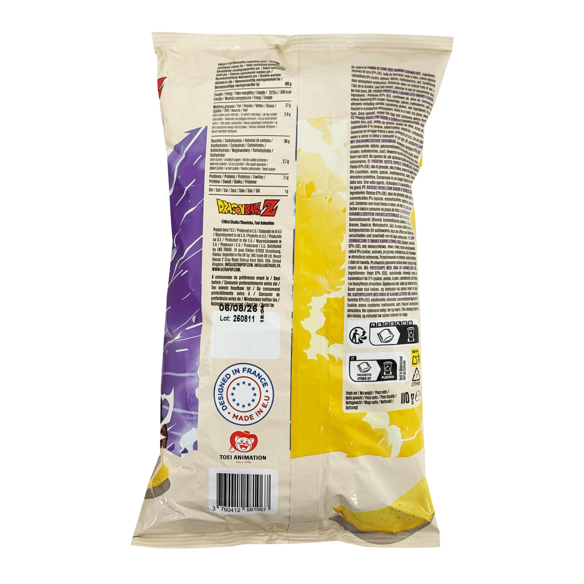 Dragon Ball Ultra Pop Chipsan Caramelized Onions Flavour Potato Chips, Goku vs Frieza