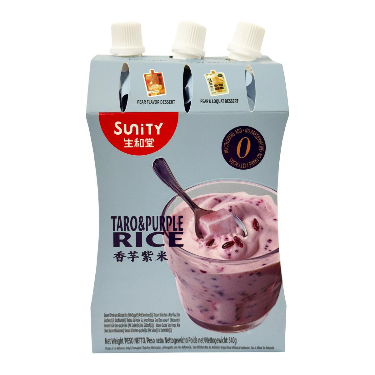 Sunity taro and purple rice dessert