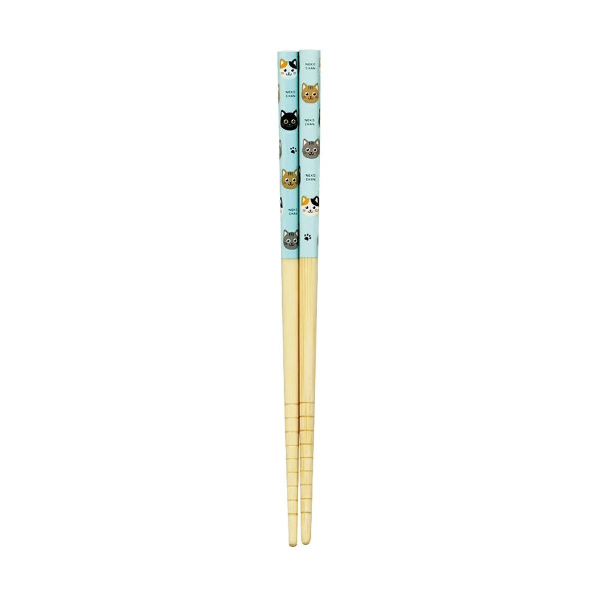 Tanaka hashiten kids chopsticks blue cat design