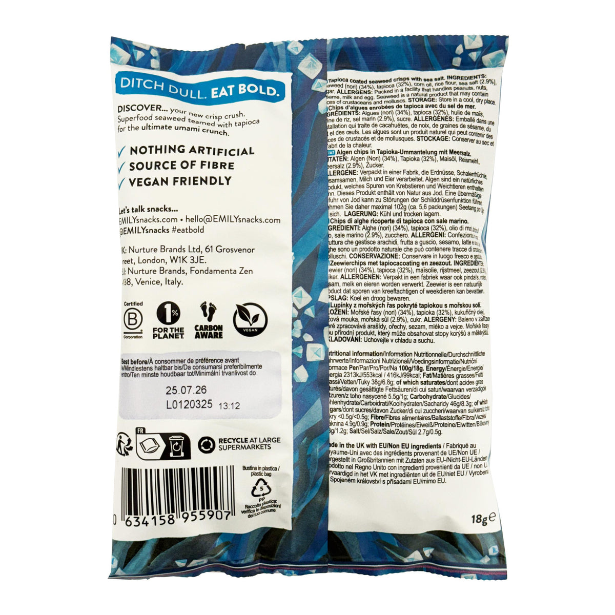 EMILY Sea Salt Seaweed Crisps