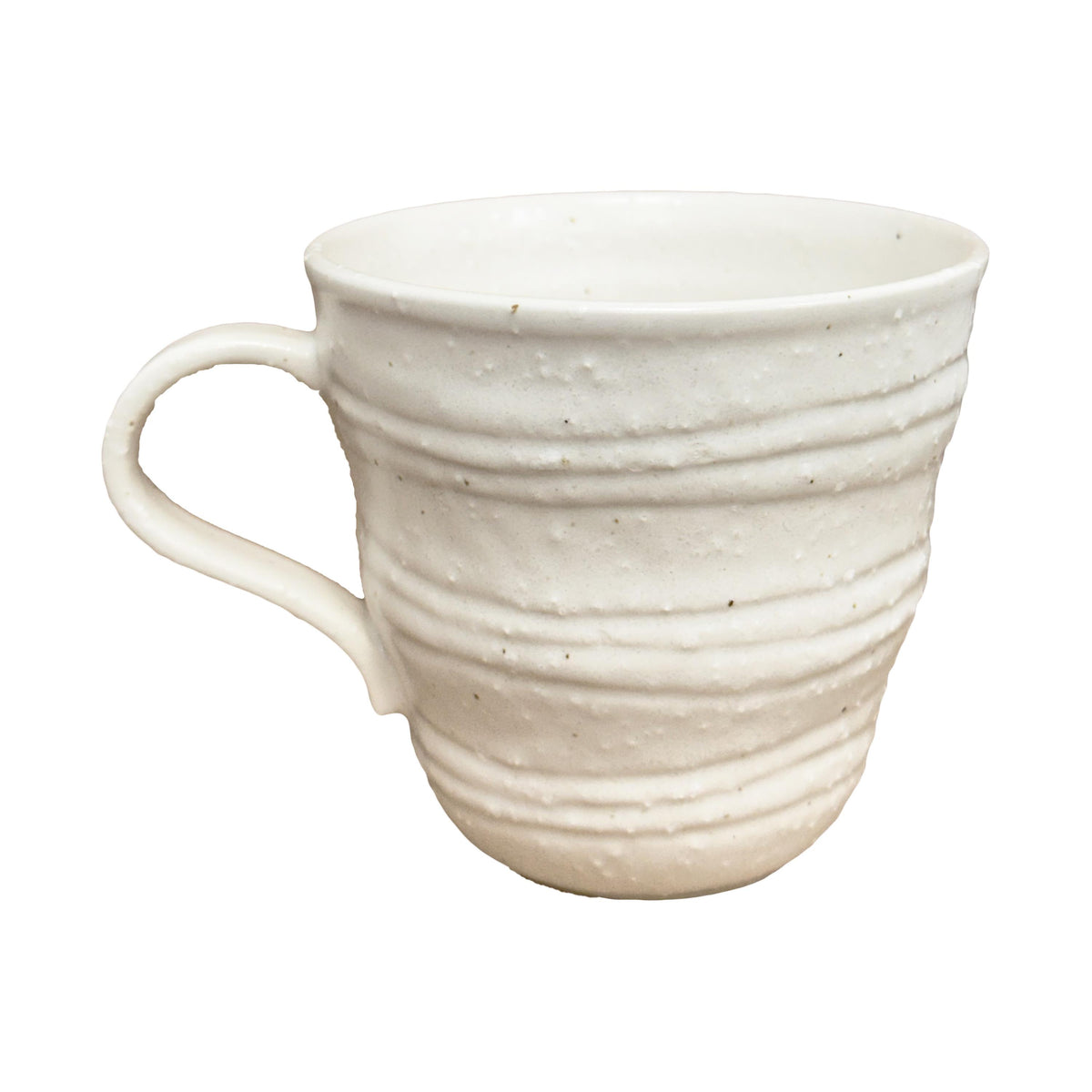 Saito Toen Ceramic Uzushiohime Mug, White Whirling Tides Pattern