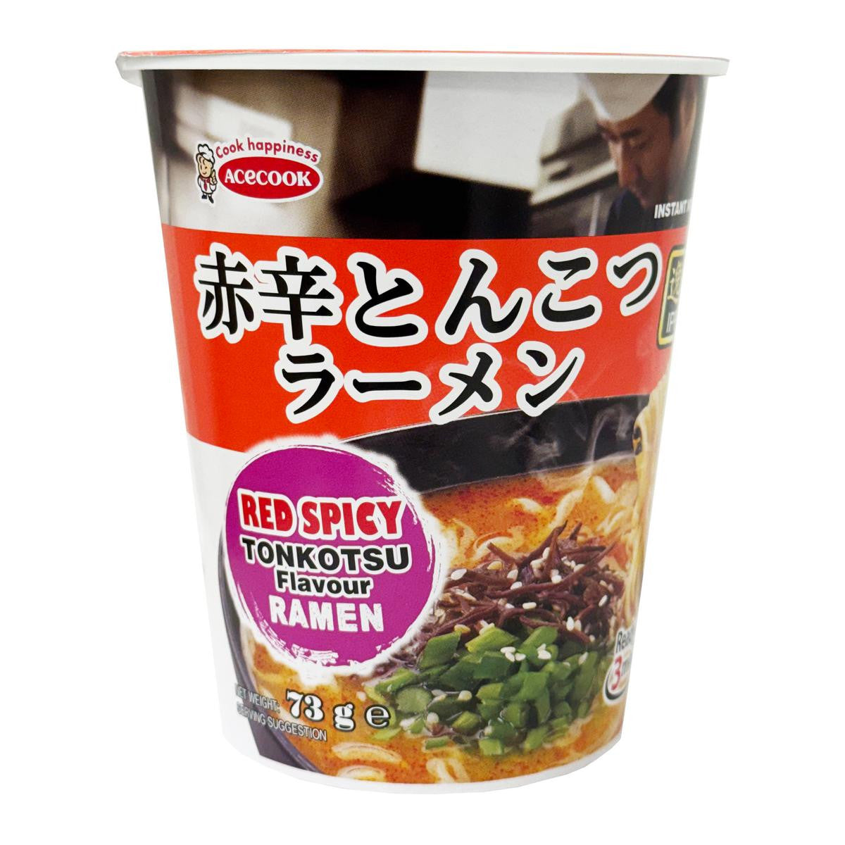 Ace cook ippin red spicy tonkotsu ramen cup noodles