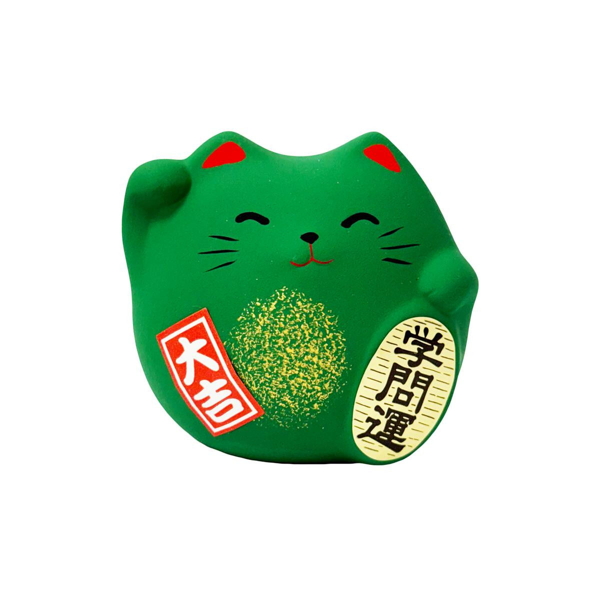 Feng shui lucky cat ornament green