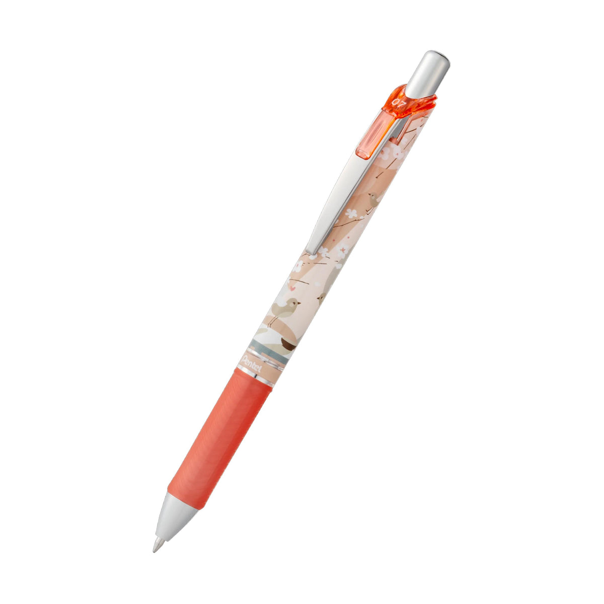 Pentel EnerGel Nature Edition Gel Roller Pen, Black Ink, 0.7mm, Cherry Blossom Design