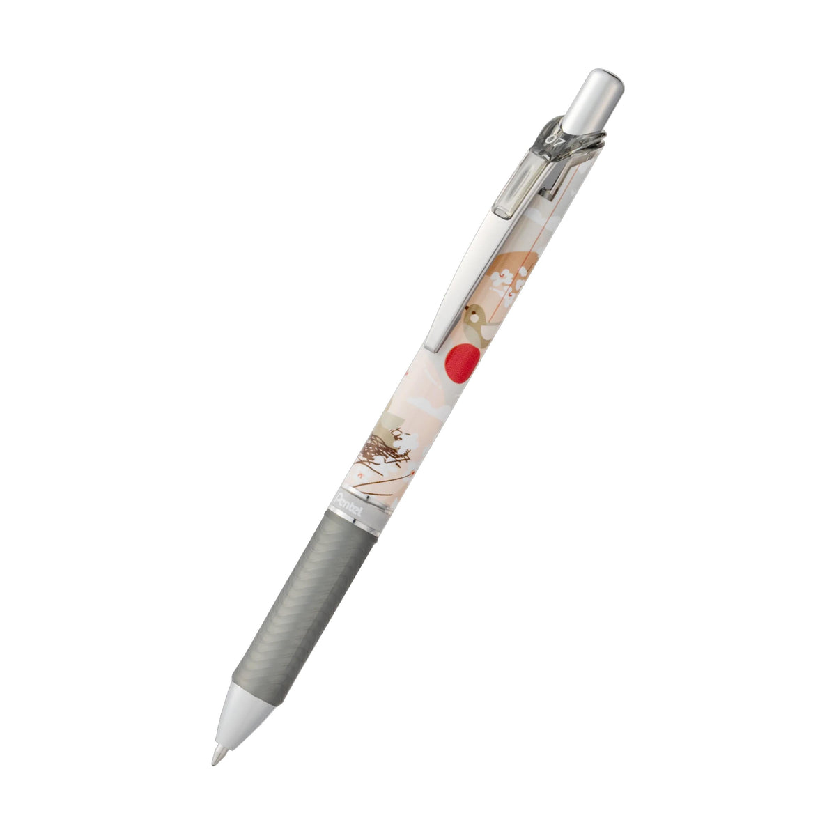 Pentel EnerGel Nature Edition Gel Roller Pen, Black Ink, 0.7mm, Sparrow Design