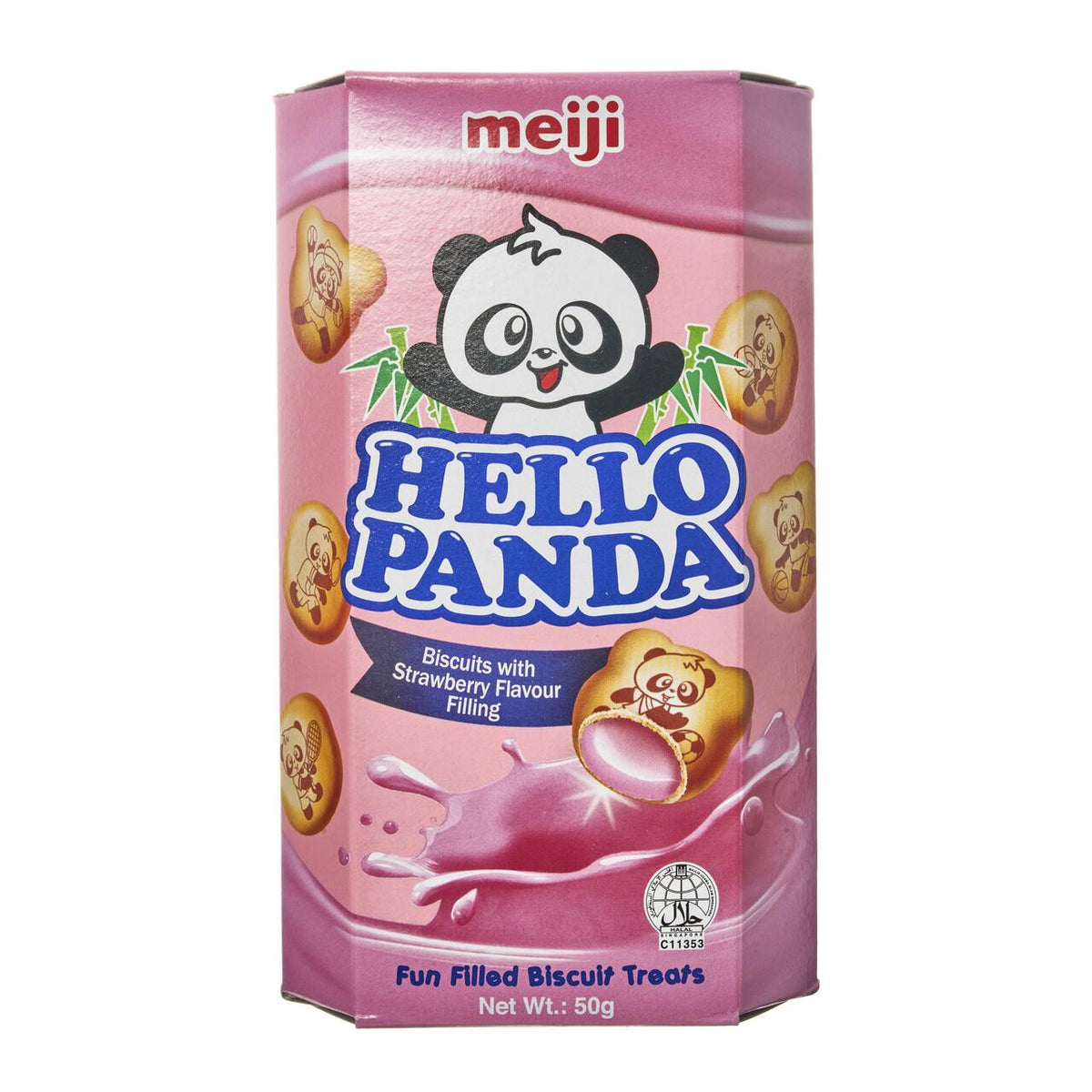 Meiji hello panda strawberry cream biscuits singaporean