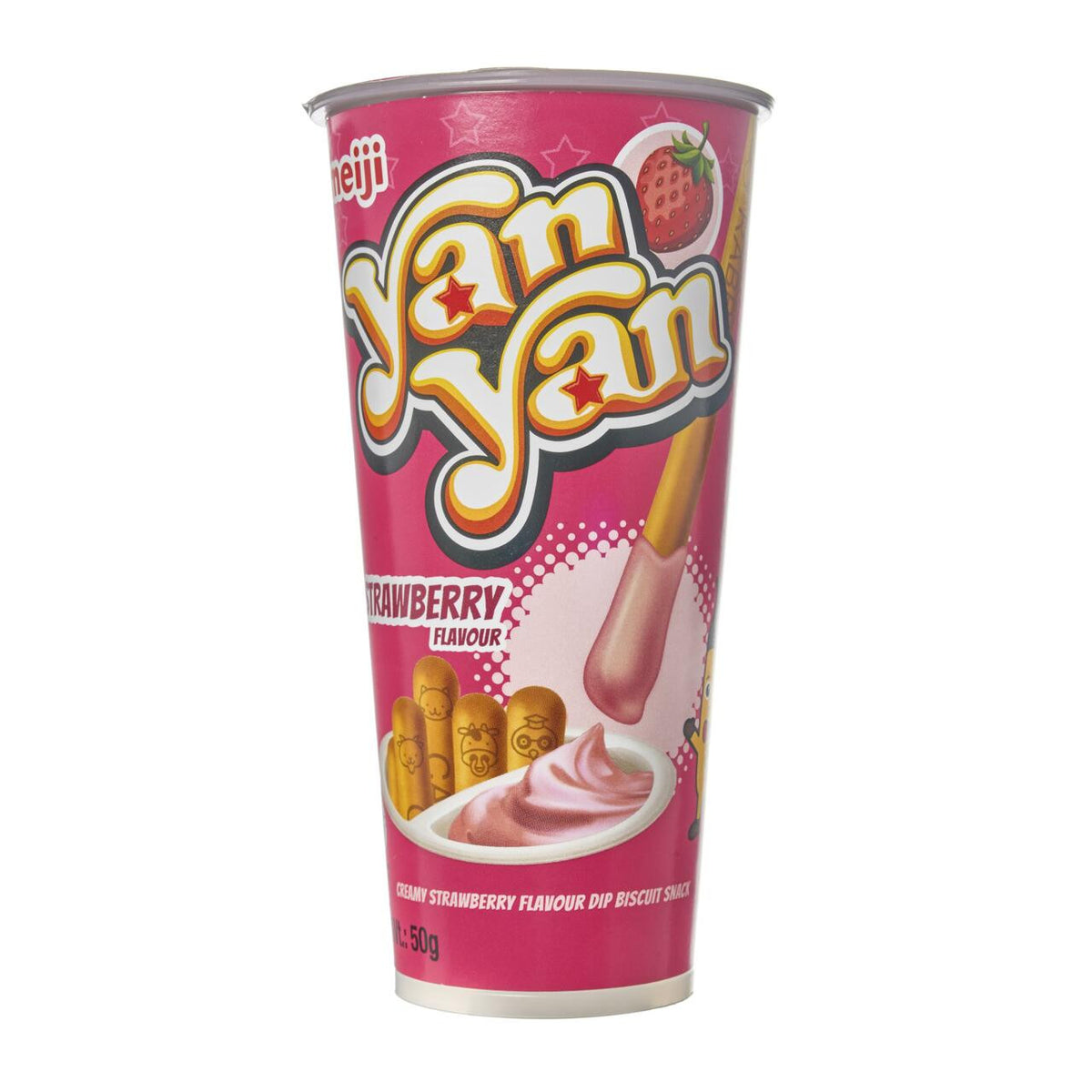 Meiji yanyan biscuits with strawberry cream dip singaporean